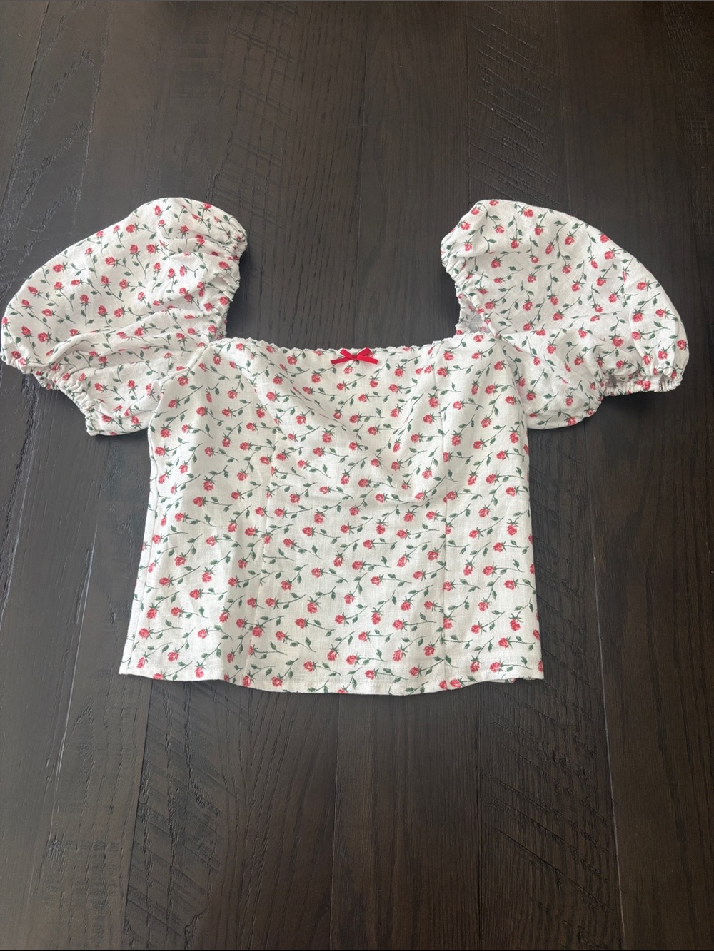 Reformation Marella Puff Sleeve Linen Top - Picture 2 of 7